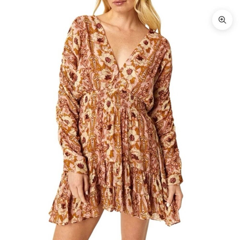 Misa x Anthropologie Chiara Chiffon Mini Summer Dress San Lorenzo Floral S NWT
